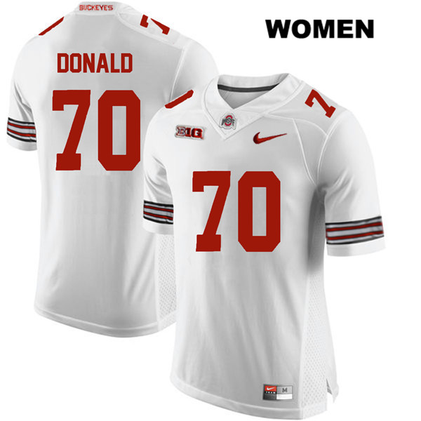 Ohio State Buckeyes Women's Noah Donald #70 White Authentic Nike College NCAA Stitched Football Jersey PX19L53HT
